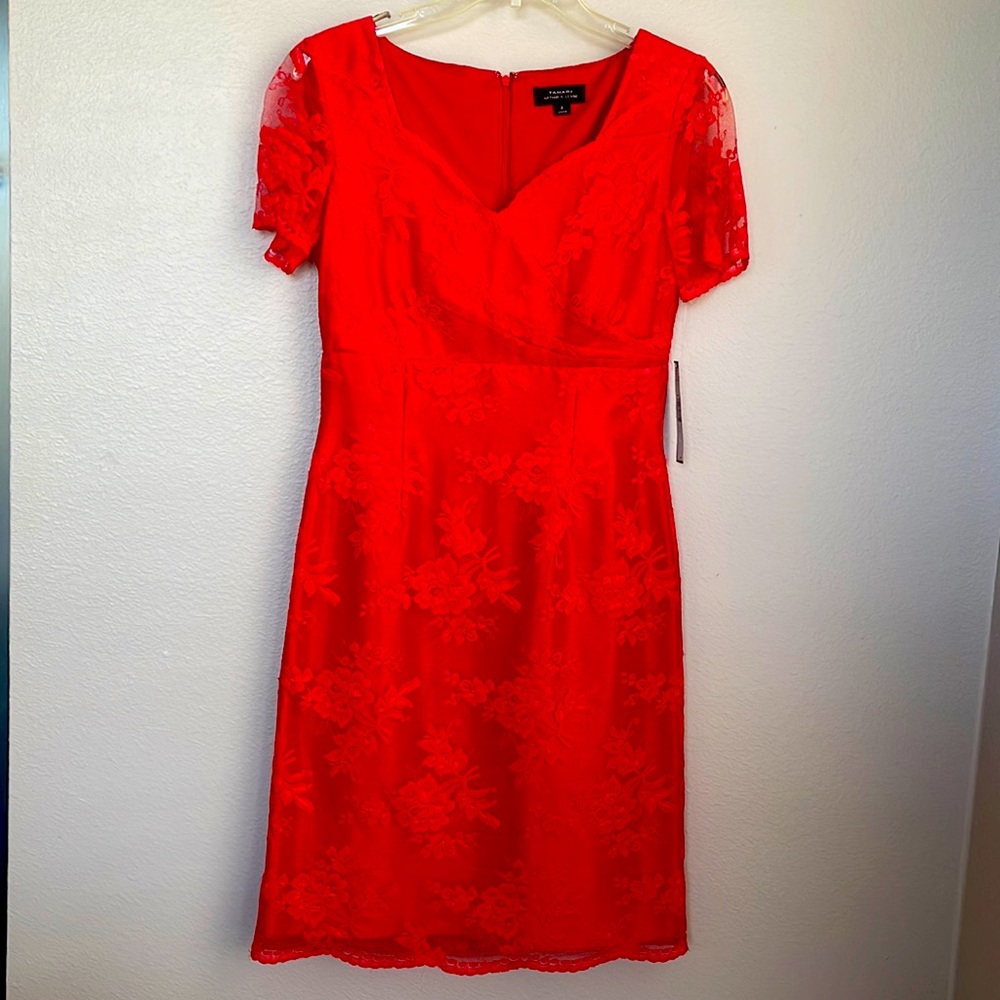 Red Tahari dress